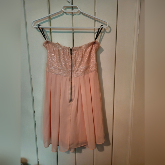 TFNC London pink strapless dress with sequins - Picture 3 of 3